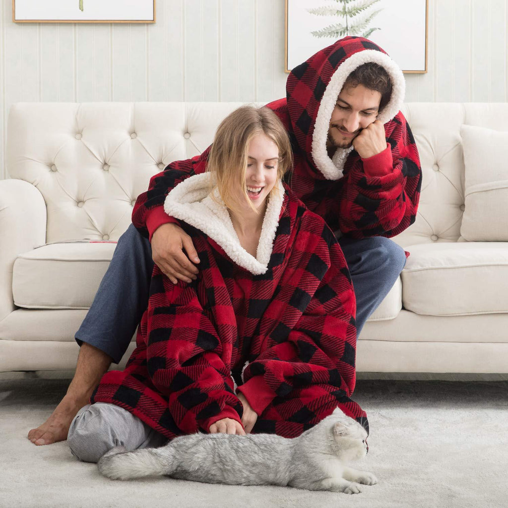 Fall/winter wearable lamb velvet lazy blanket, home casual plush sweater