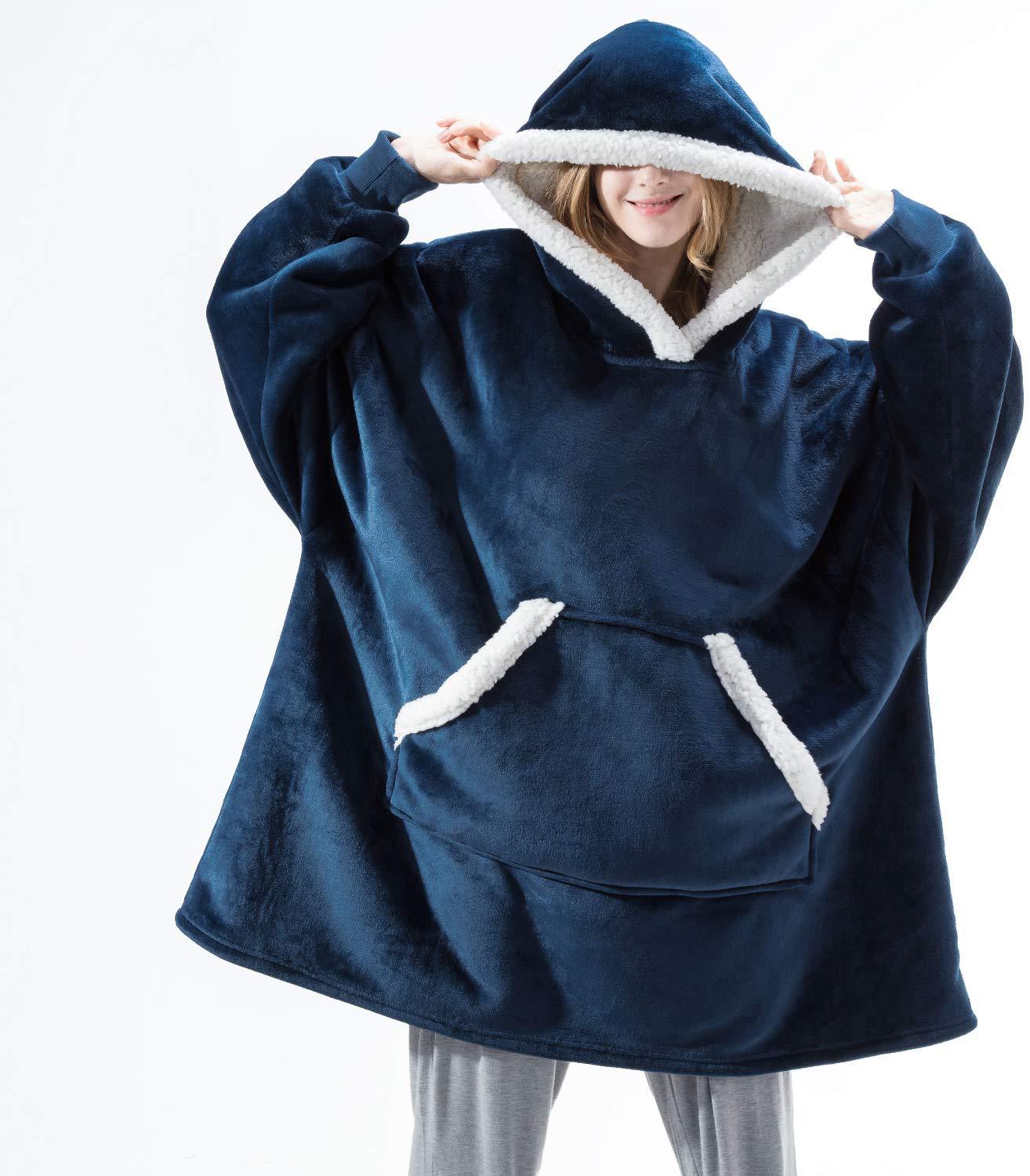 Fall/winter wearable lamb velvet lazy blanket, home casual plush sweater