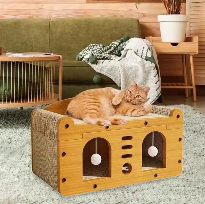 2-in-1 Cat Scratcher House