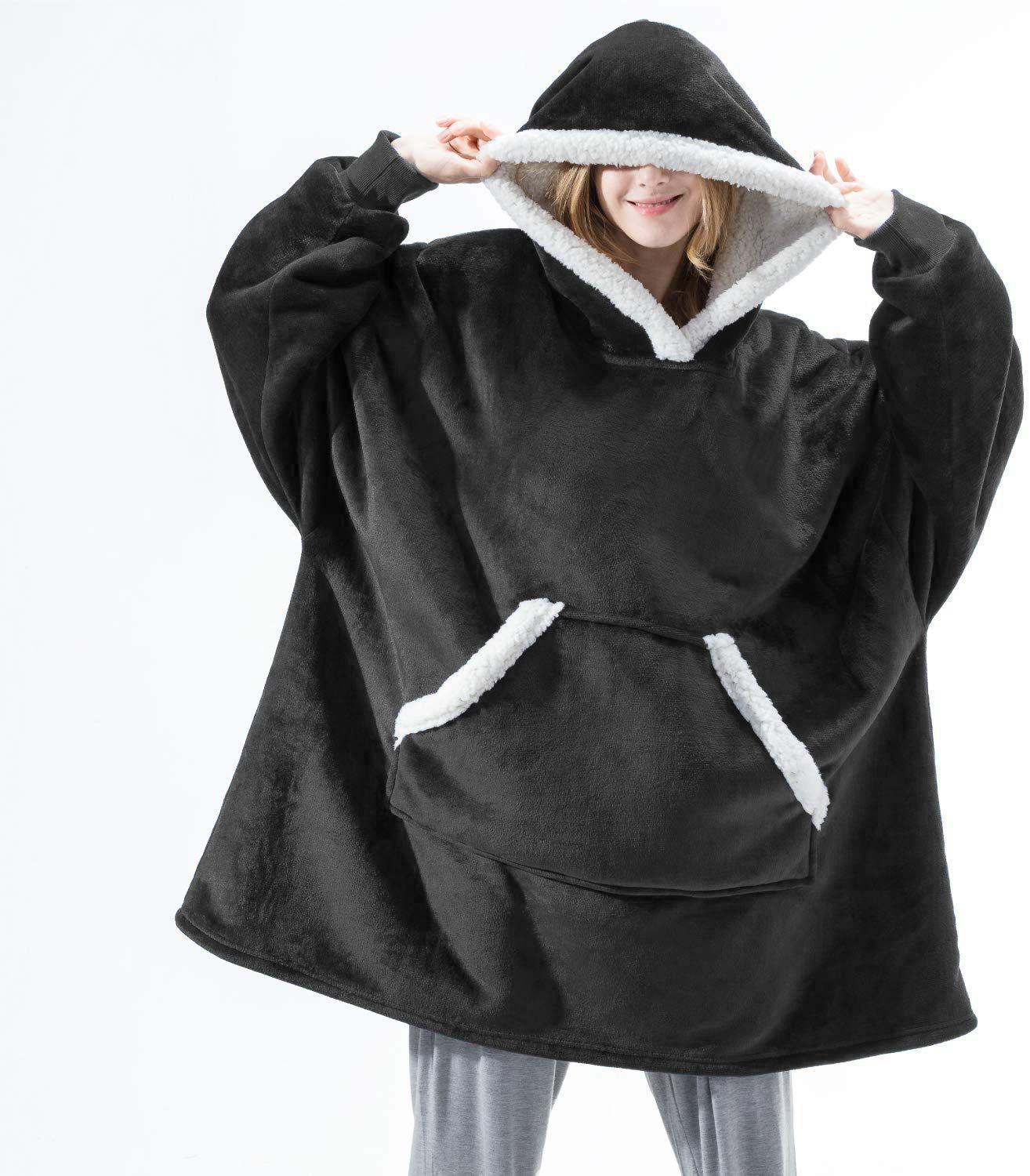 Fall/winter wearable lamb velvet lazy blanket, home casual plush sweater