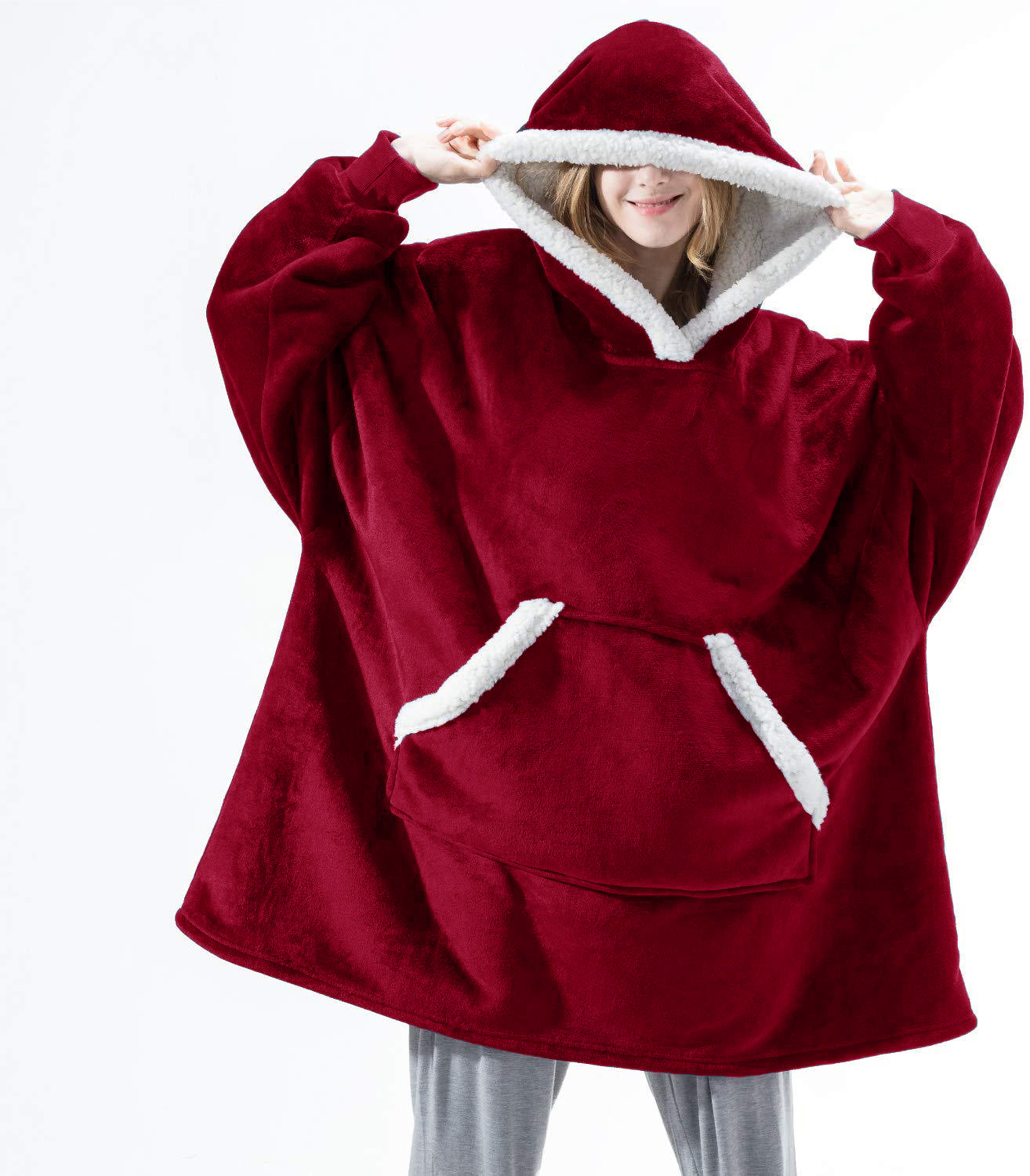 Fall/winter wearable lamb velvet lazy blanket, home casual plush sweater