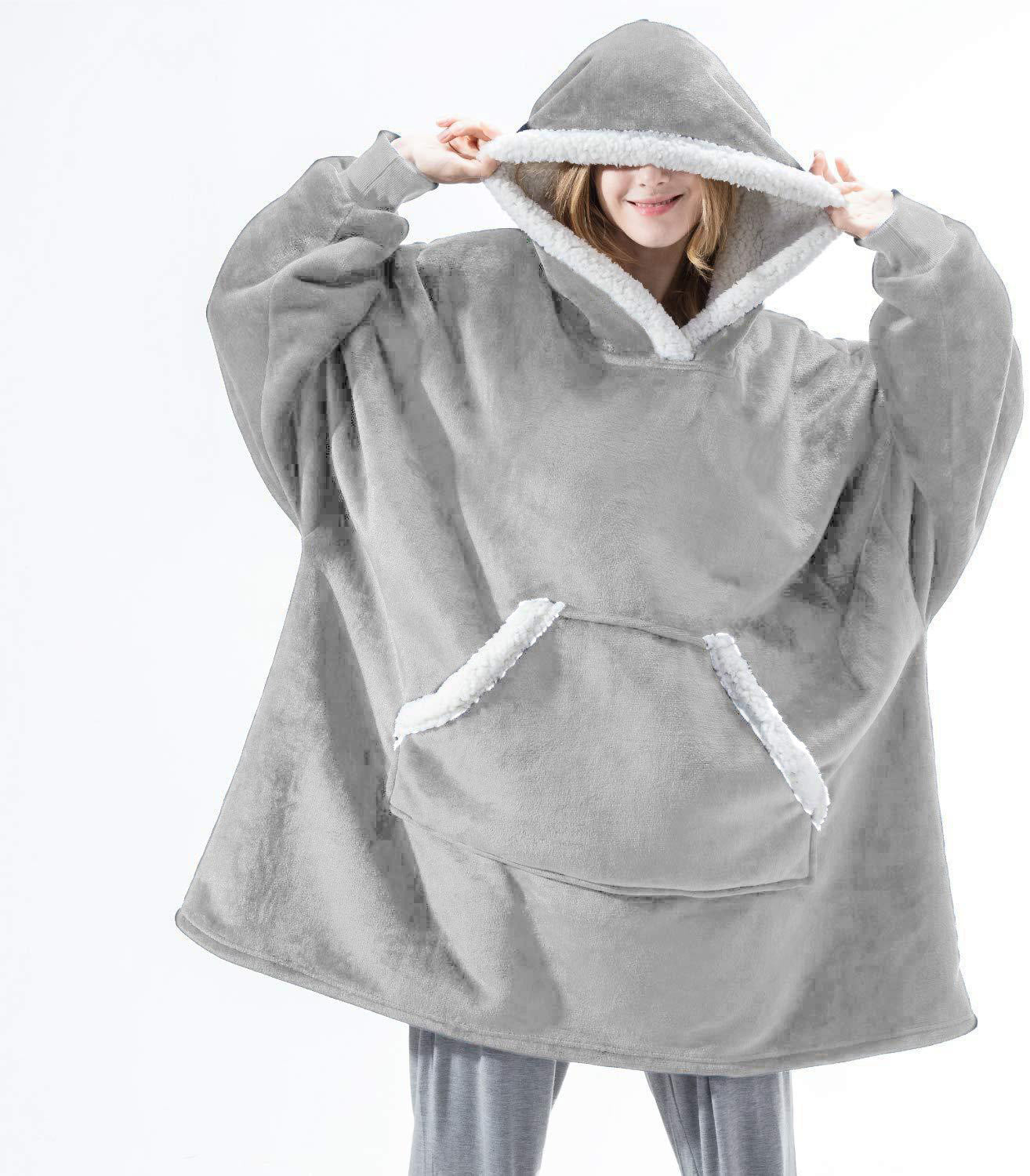 Fall/winter wearable lamb velvet lazy blanket, home casual plush sweater