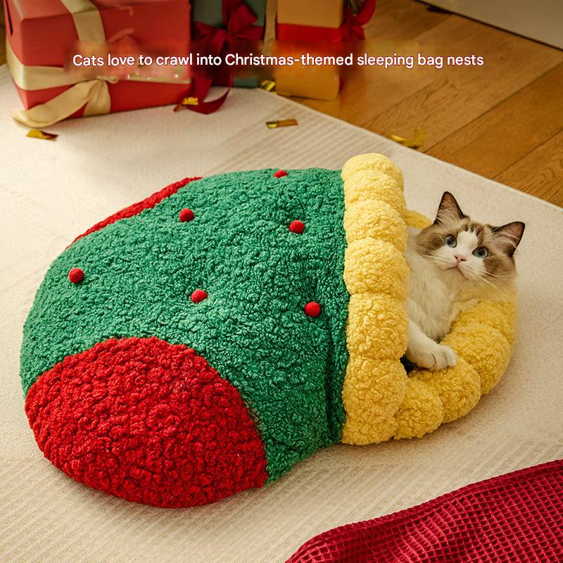 Christmas cat bed