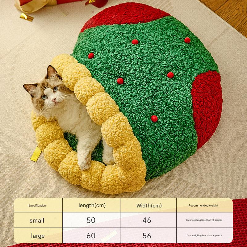 Christmas cat bed