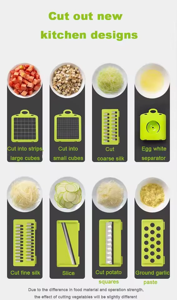 Multi-functional vegetable cutting artifact
