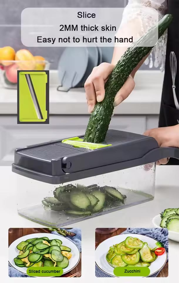 Multi-functional vegetable cutting artifact