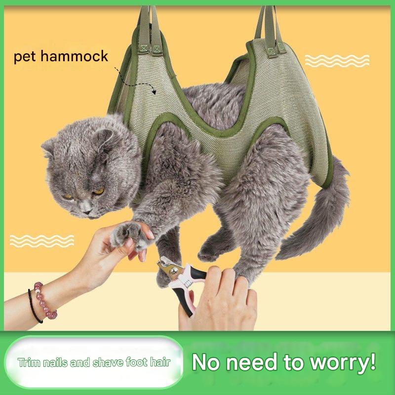 Pet cat grooming hammock