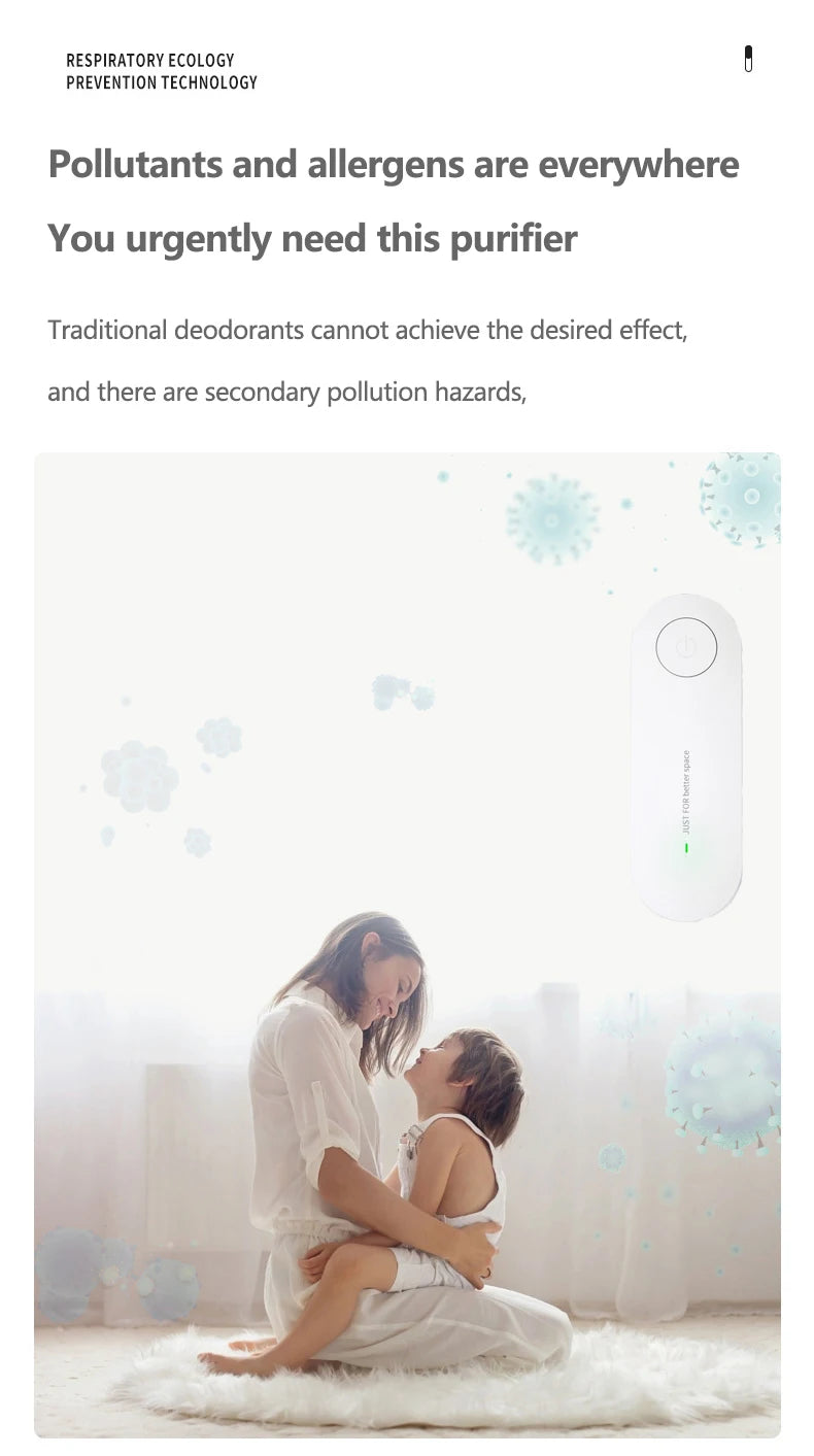 Mini air purifier for home use