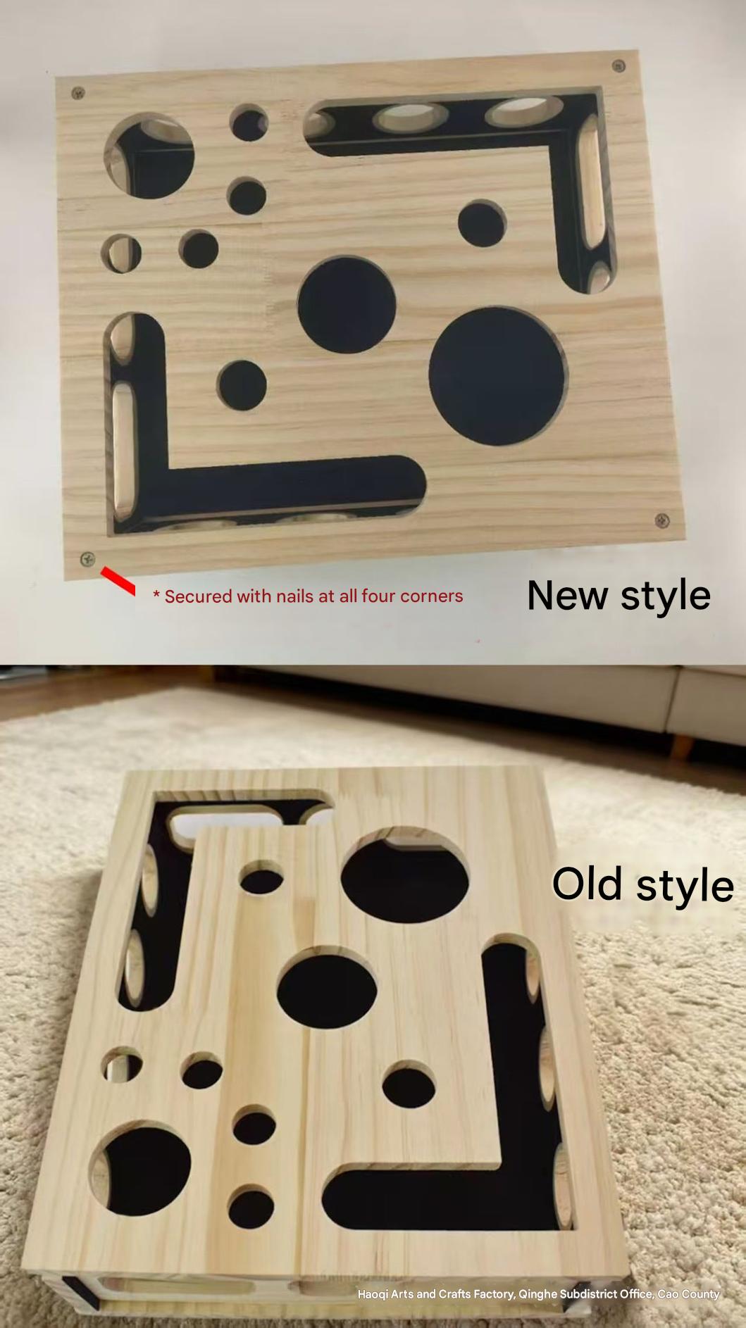 Solid wood fun maze cat toy