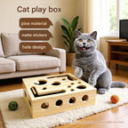 Solid wood fun maze cat toy