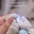 LED-lit cat nail clippers with anti-bleeding function