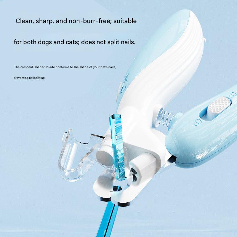 LED-lit cat nail clippers with anti-bleeding function