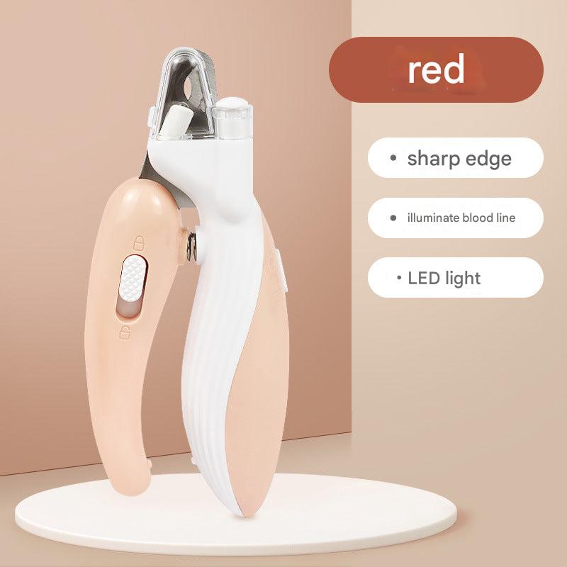 LED-lit cat nail clippers with anti-bleeding function