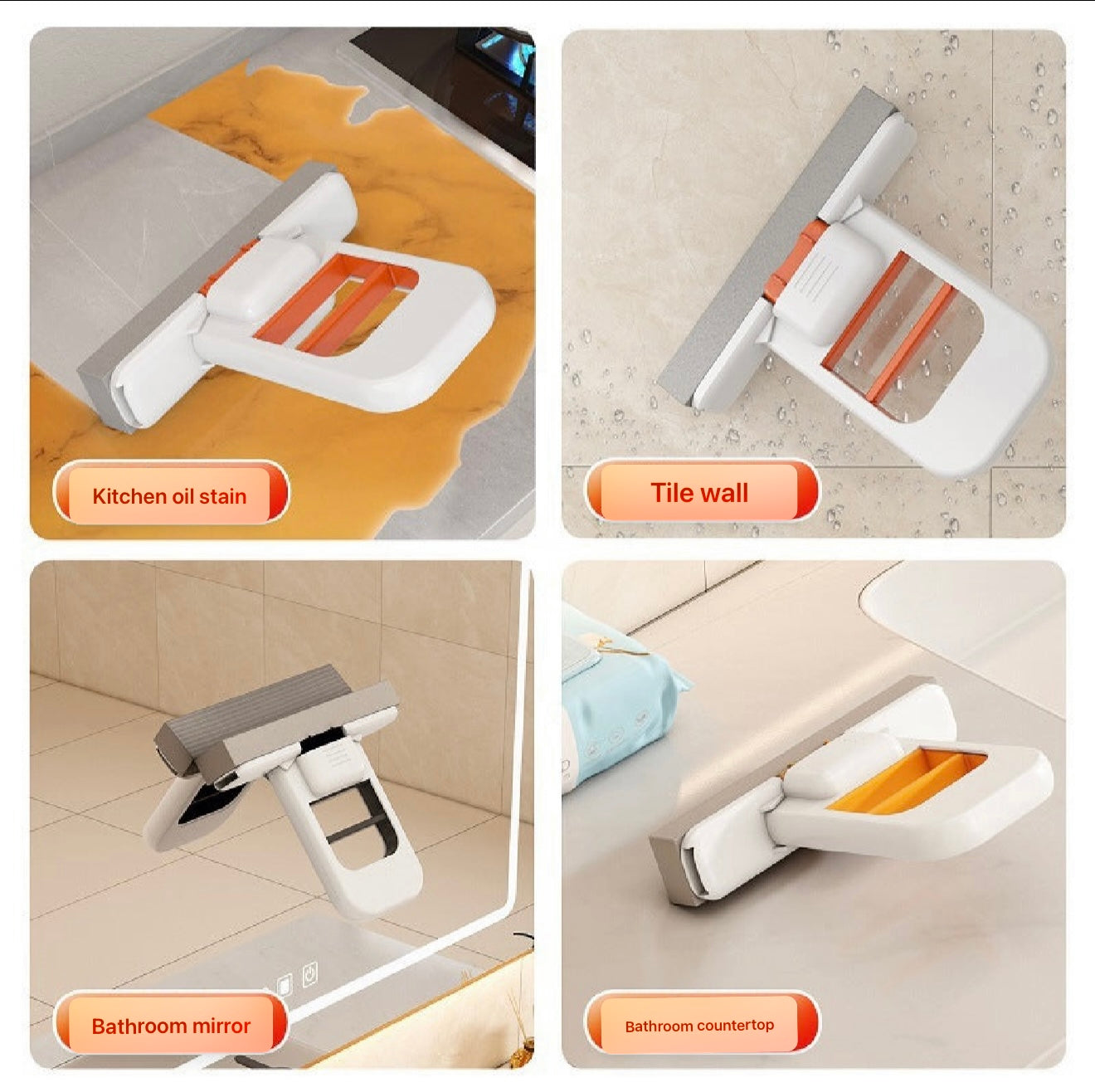 Mini mop with sponge for water absorption