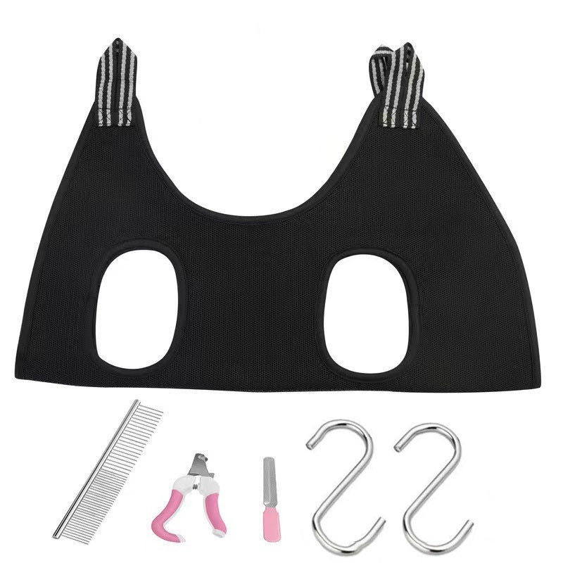 Pet cat grooming hammock