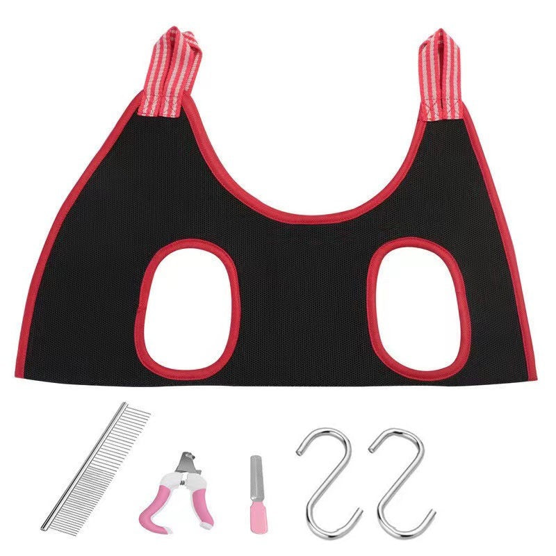 Pet cat grooming hammock