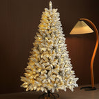 Decorative Christmas tree with lights on a dark background