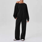 New off-shoulder sporty casual fashion two-piece set
