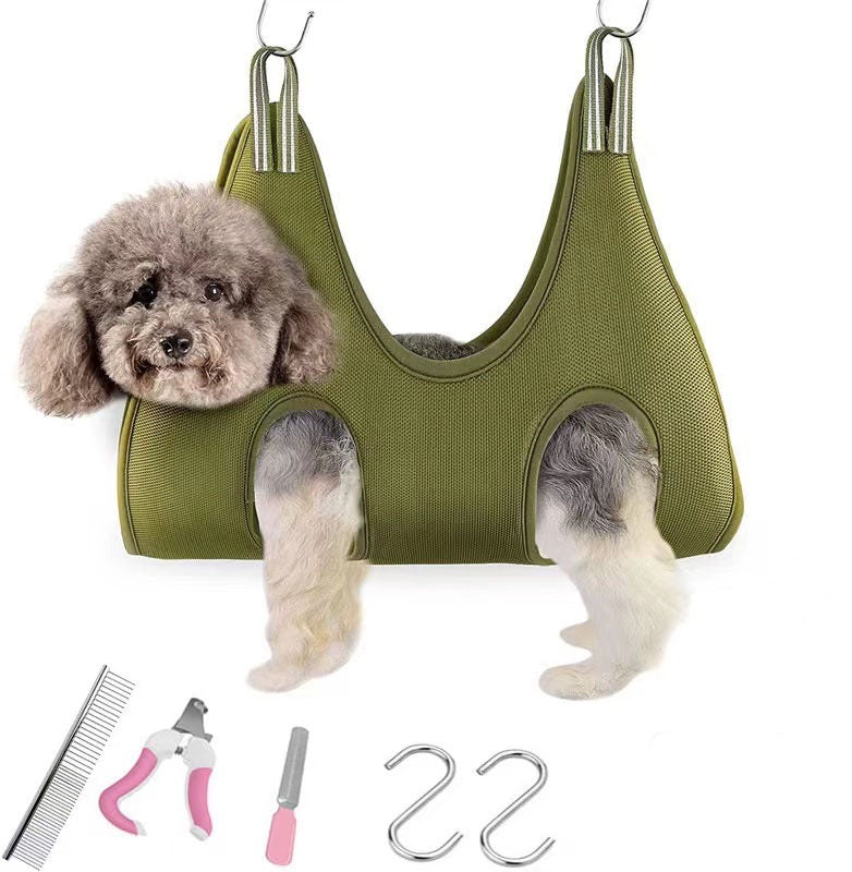 Pet cat grooming hammock