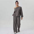 New off-shoulder sporty casual fashion two-piece set