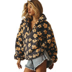 Women Stand Neck Fleece Cropped Hoodies
