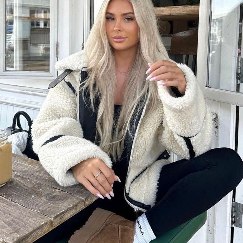 Autumn and winter new lamb wool jacket women