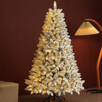 Decorative Christmas tree with lights on a dark background