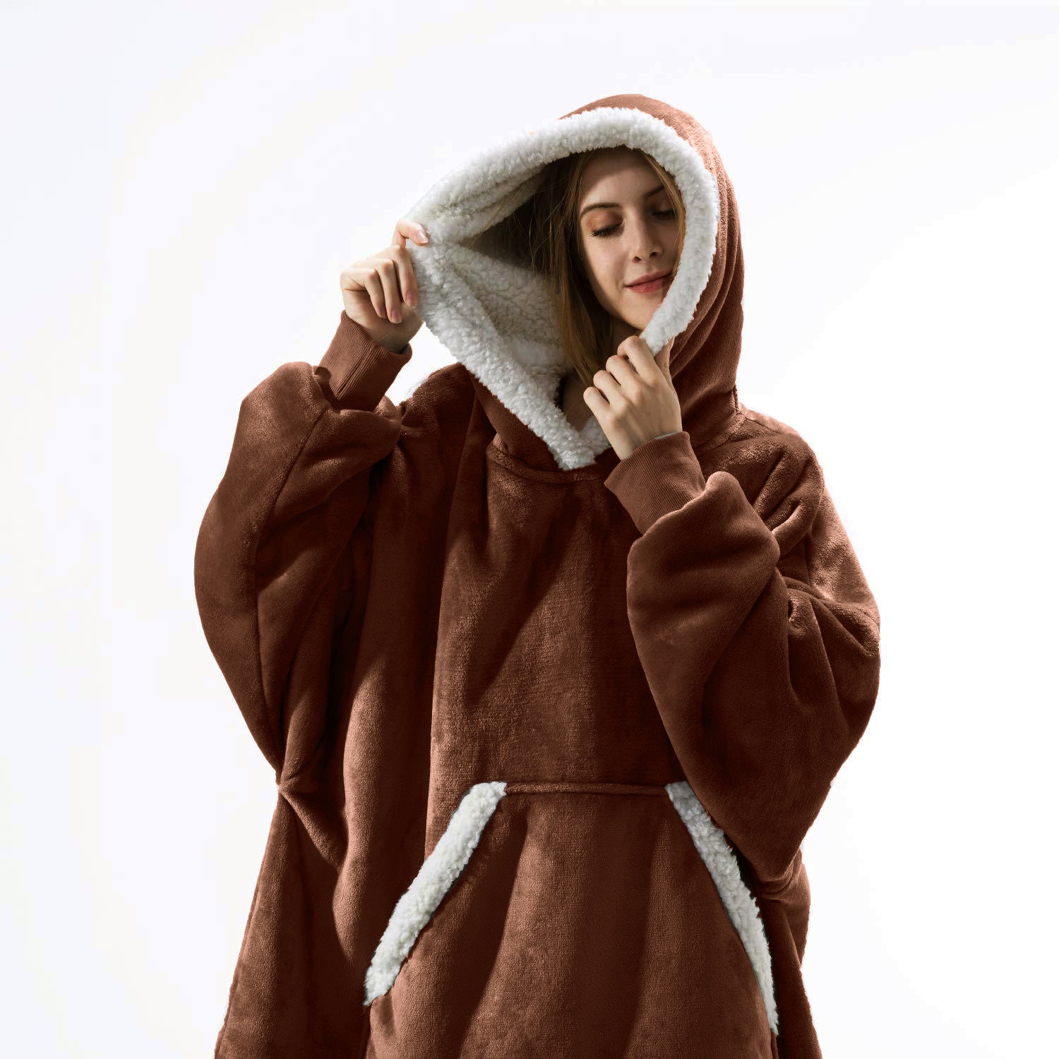 Fall/winter wearable lamb velvet lazy blanket, home casual plush sweater