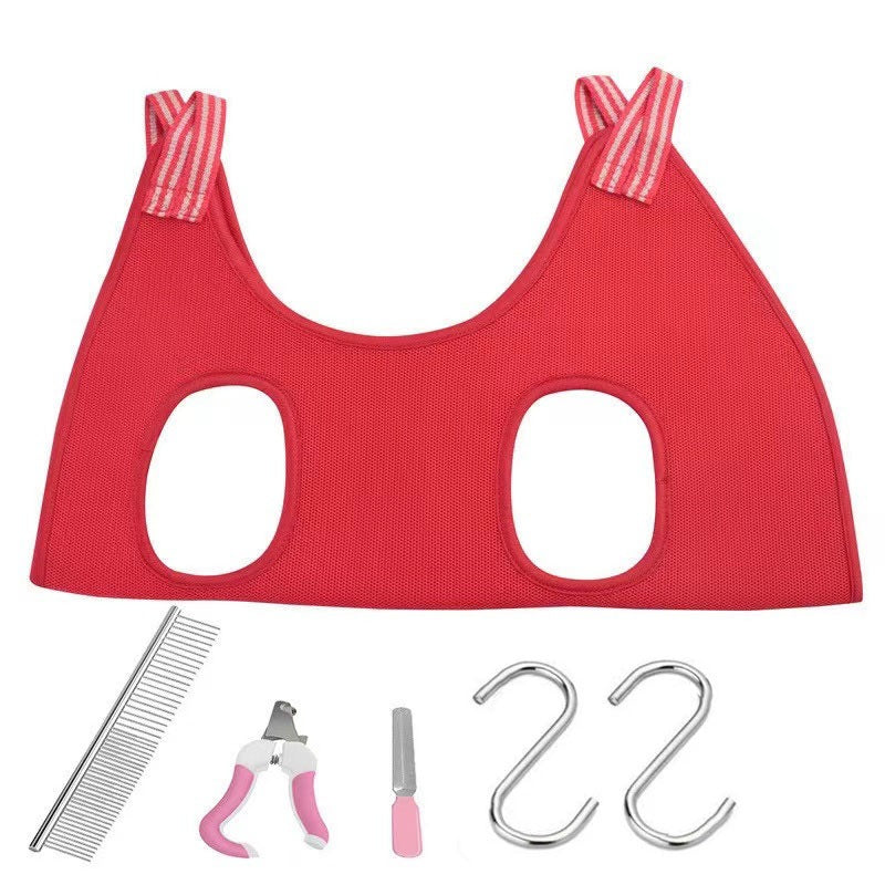 Pet cat grooming hammock